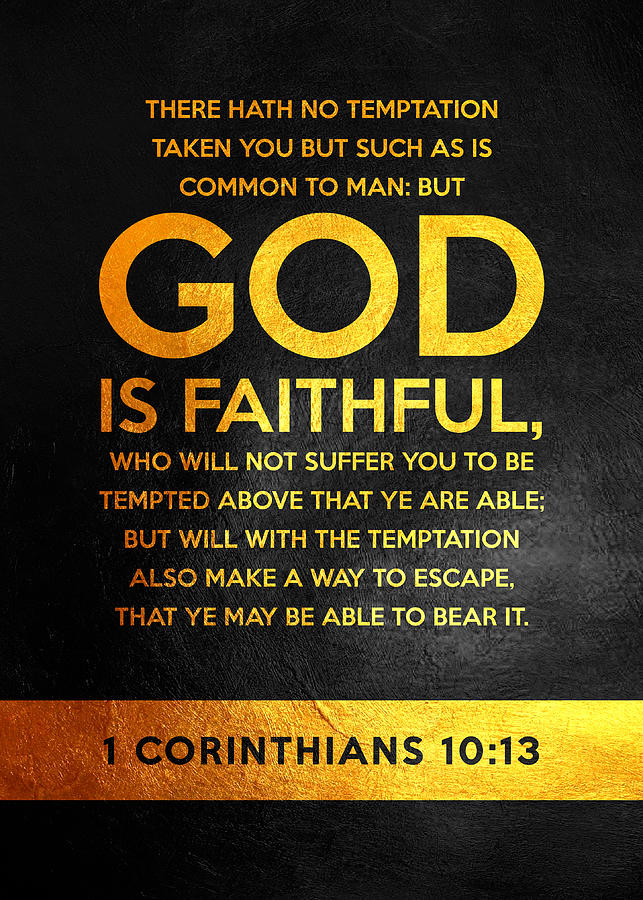 1 Corinthians 10 13 Bible Verse Wall Art Digital Art by Bible Verse