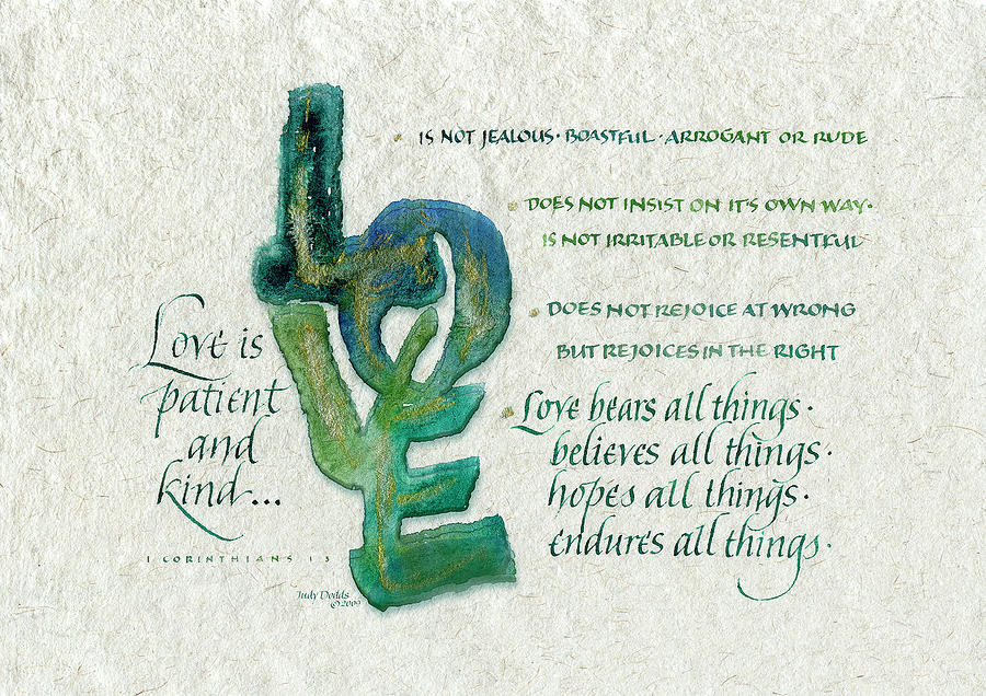 1 Corinthians 13 Painting by Judy Dodds