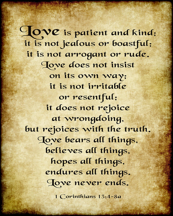 1 Corinthians 13 Love is Patient Digital Art by Ginny Gaura