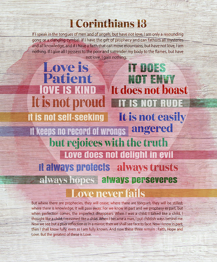 1 Corinthians 13 - Love Digital Art by M Odile Cheong - Fine Art America