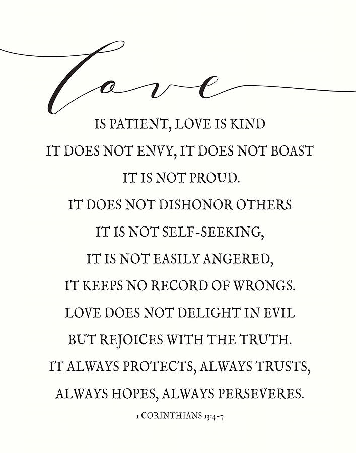 1 Corinthians 1347 Love Verses Bible Verse is Painting by Sean Yasmine ...