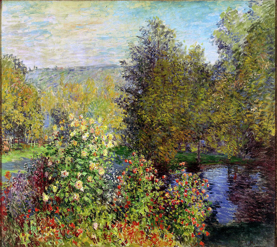 Corner of the Garden at Montgeron #1 Painting by Claude Monet Corner of the Garden at Montgeron #1 Painting by Claude Monet