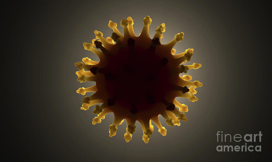 Abstract Digital Art - Coronavirus Molecule #1 by Allan Swart