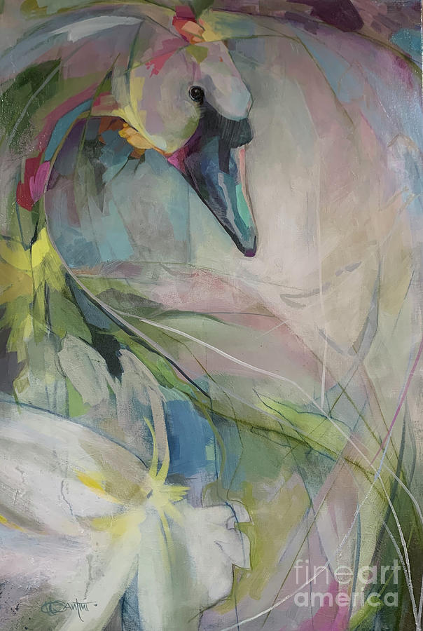 Swan Painting - Corsage #1 by Kimberly Santini