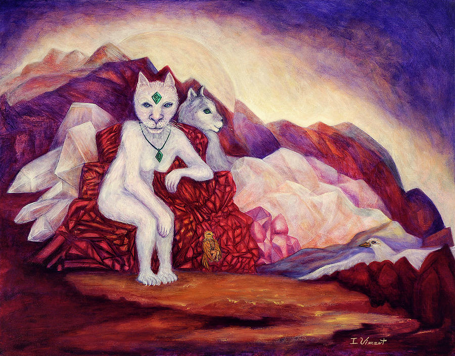 Cosmic Cats #2 Painting by Irene Vincent