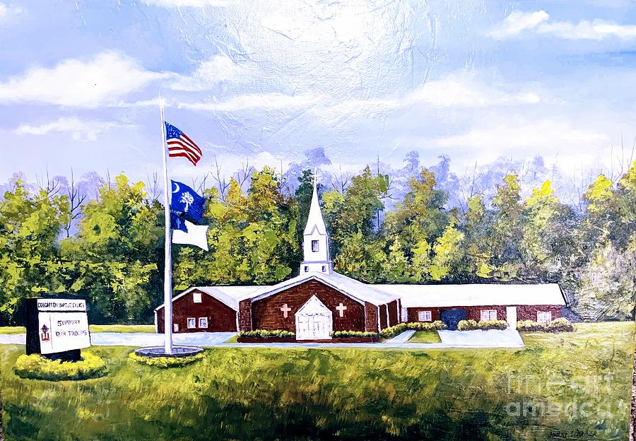 Couchton Baptist Church  Painting by Jerry Walker