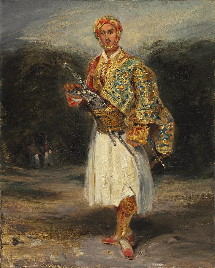 Count Demetrius de Palatiano in Suliot Costume  #1 Painting by Eugene Delacroix