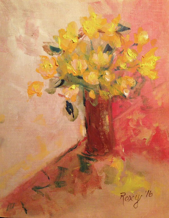 Country Flowers Painting by Roxy Rich