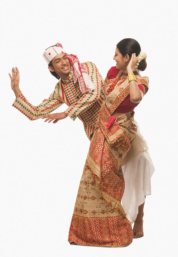 Couple dancing on Bihu festival #1 Photograph by Uniquely India