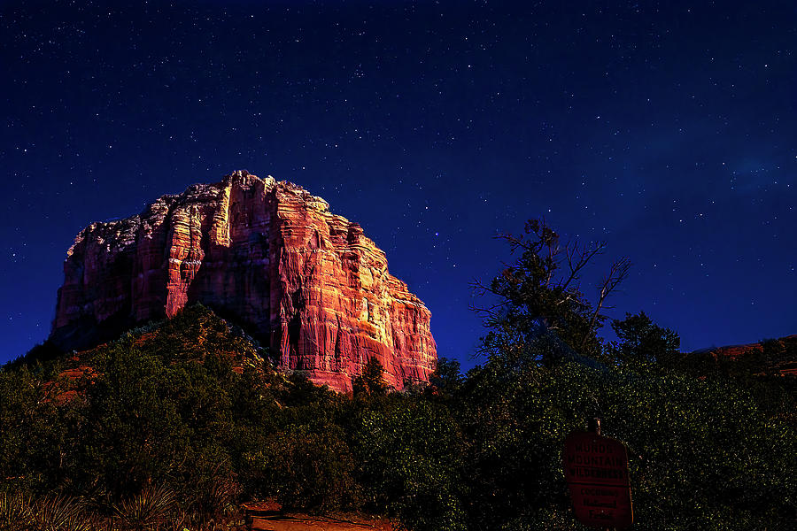 Courthouse Rock under Full Moon Photograph by Al Judge