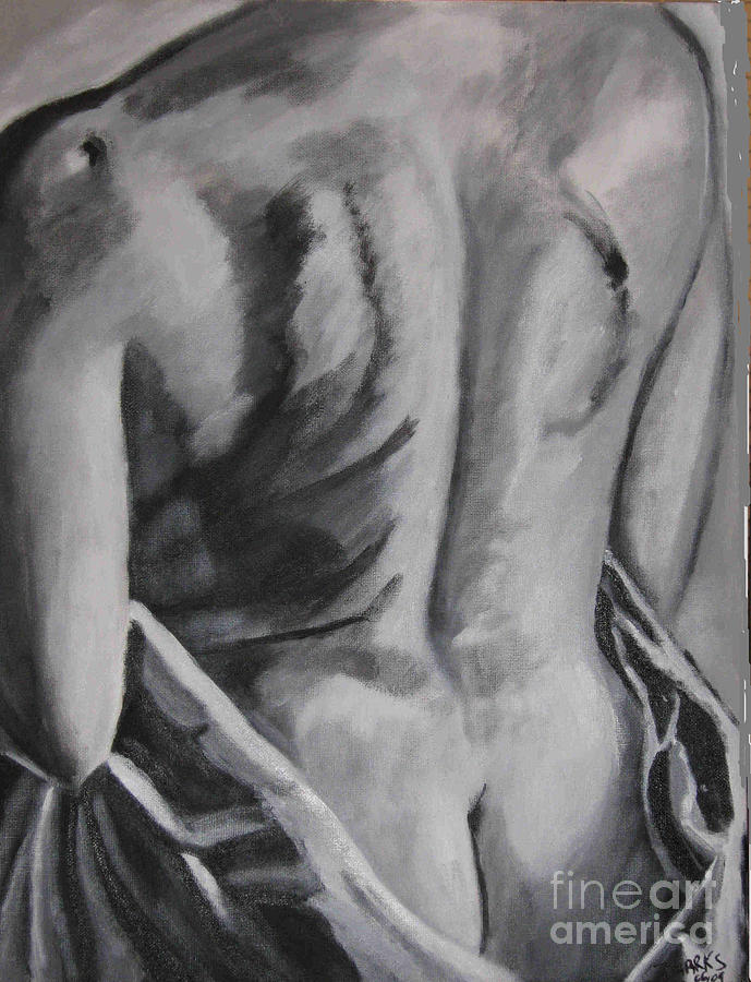 Semi-nude Painting - Cover me by Thomasina Marks