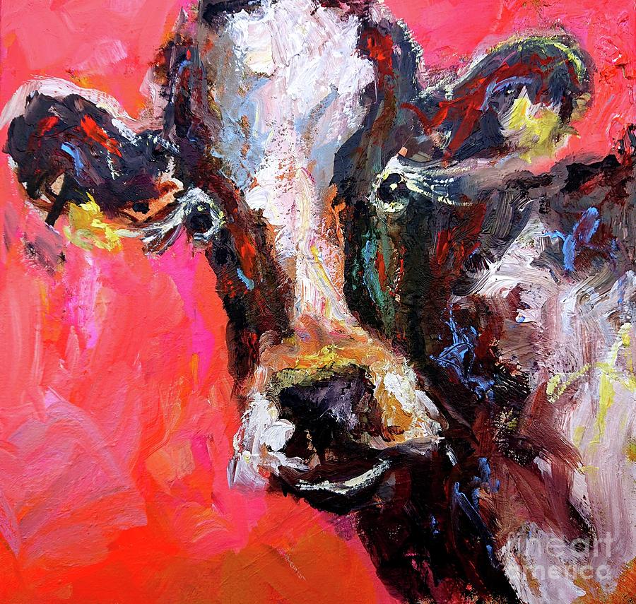 Cow and bovine painting  #1 Painting by Mary Cahalan Lee - aka PIXI