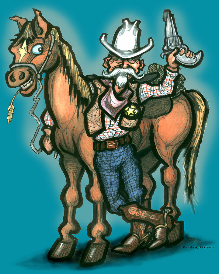 Cowboy Digital Art by Kevin Middleton