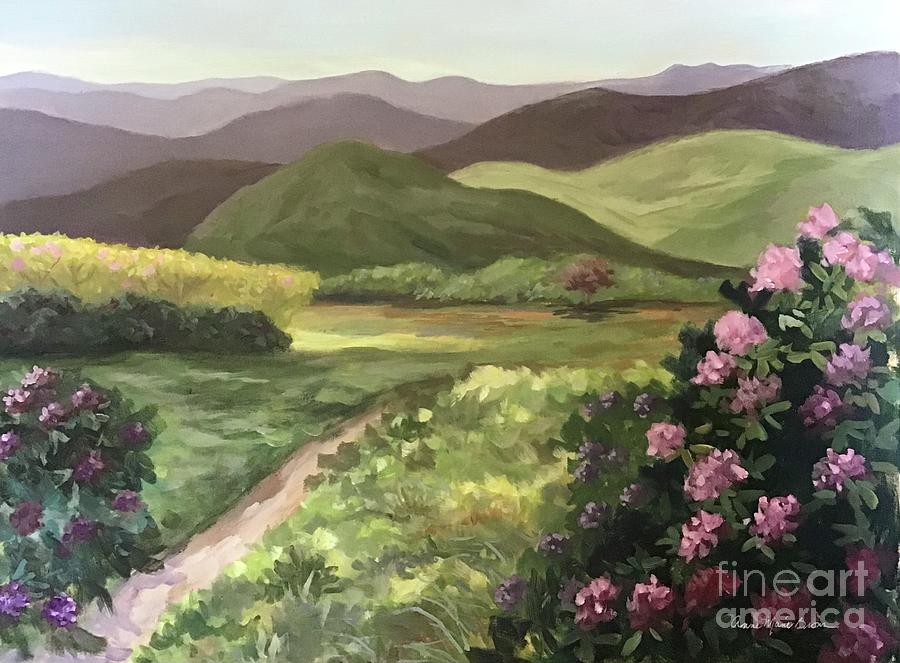 Craggy Rhodies #1 Painting by Anne Marie Brown
