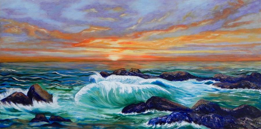 Crashing waves #1 Painting by Erika Dick