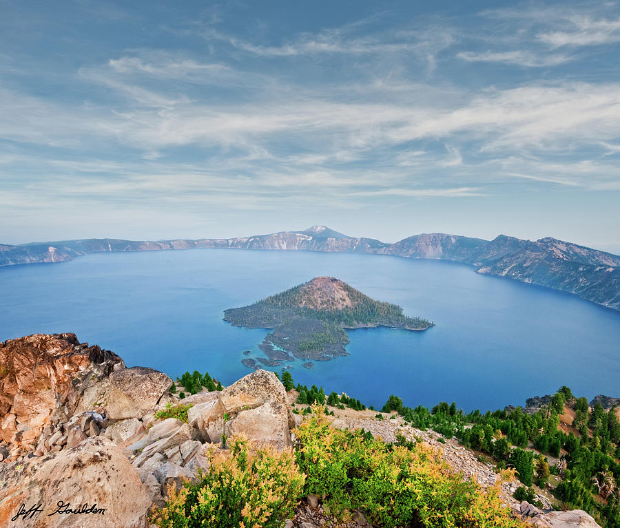 Crater Lake in the Evening Photograph by Jeff Goulden