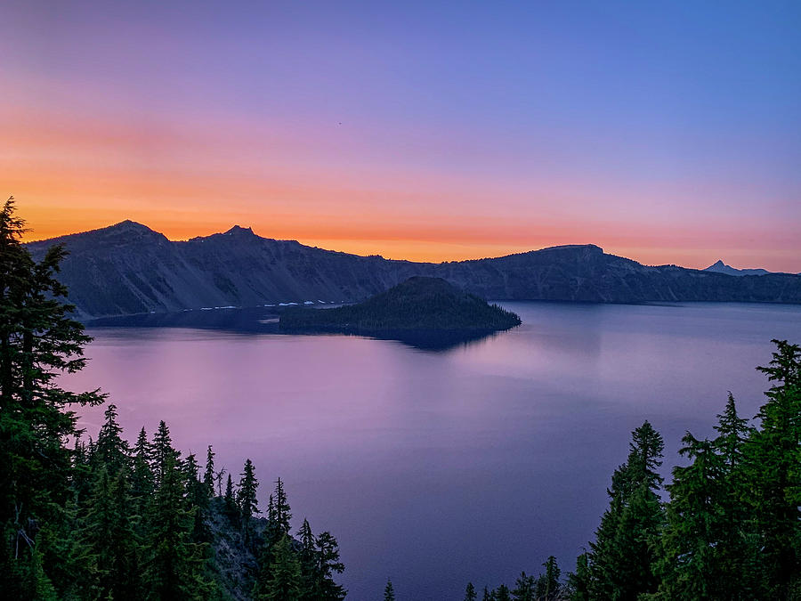 Crater Lake Sunset #1 Photograph by Mike Shaw