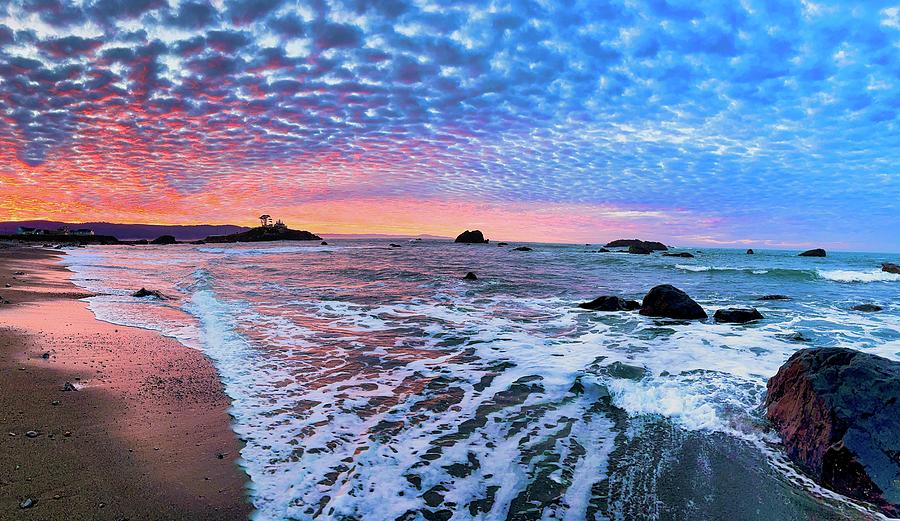 Crescent City beach sunrise 2 Photograph by Lynn Hopwood