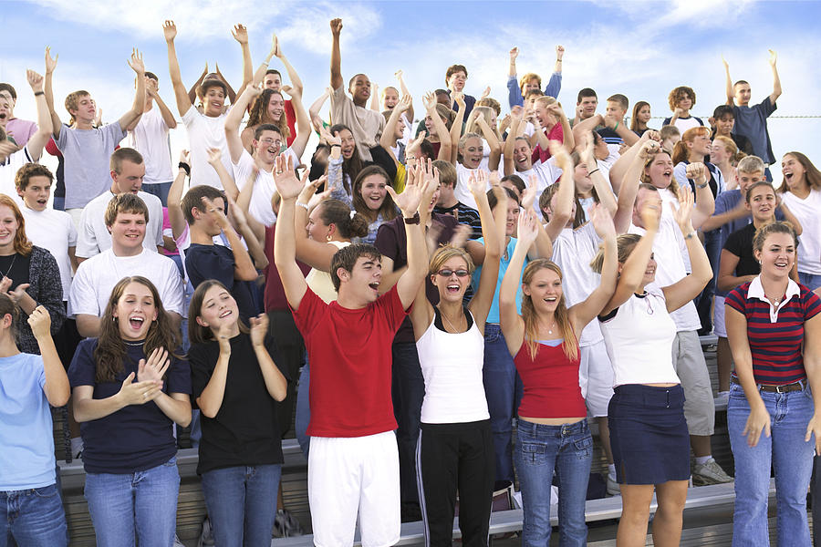 Crowd cheering #1 Photograph by Thinkstock Images