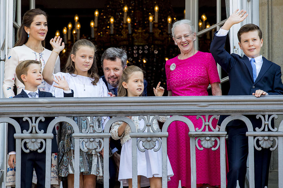 Crown Prince Frederik Of Denmark Receives From The Palace Balcony The Peoples Homage On His 50th Birthday #1 Photograph by Patrick van Katwijk