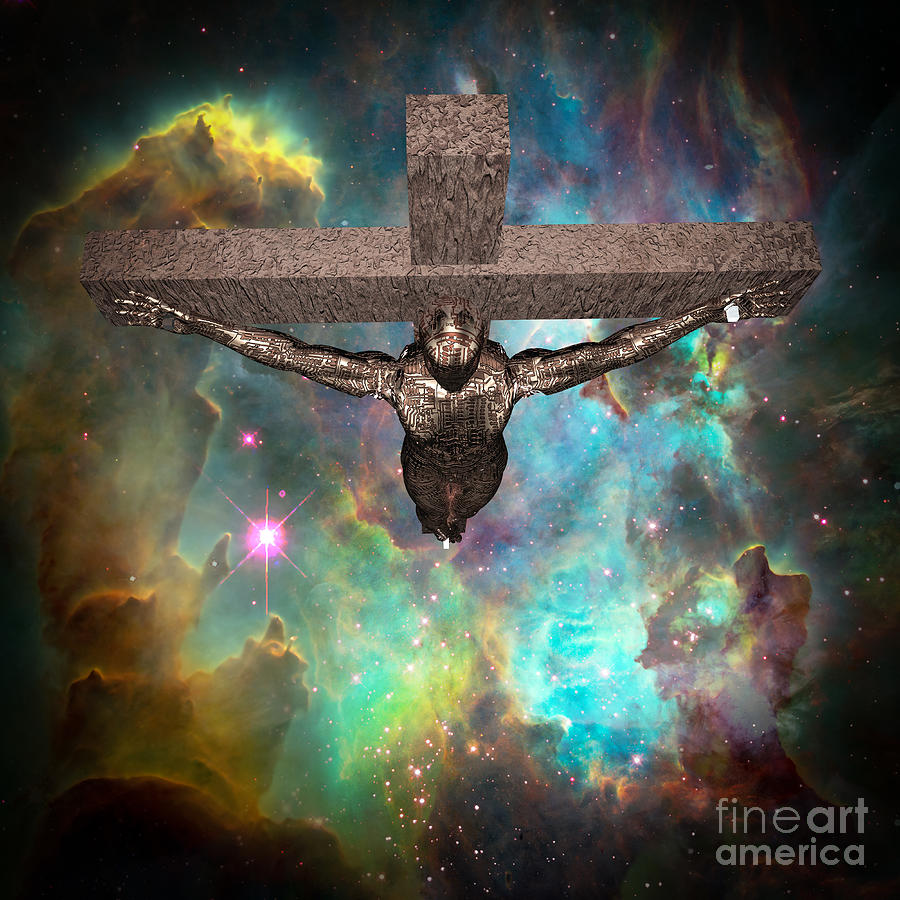 Crucified Cyborg Digital Art