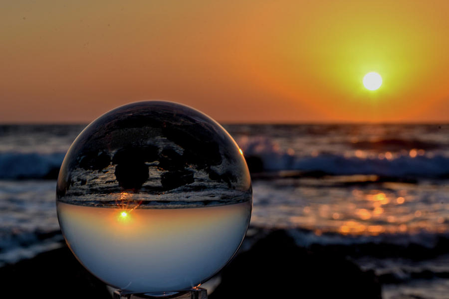 Crystal-ball sunset #1 Photograph by Barb Gabay - Pixels