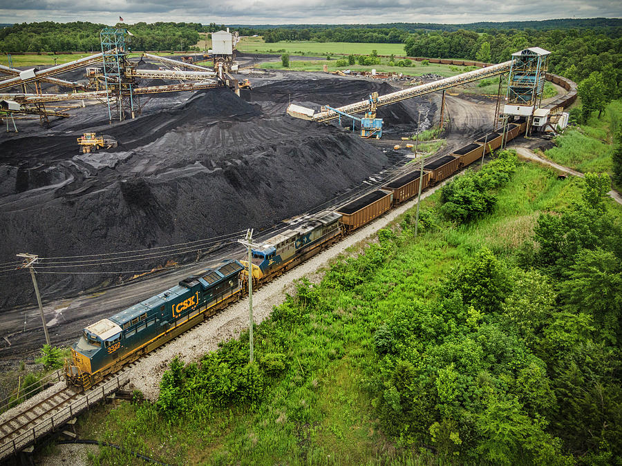 CSX J801-06 loads at Warrior Coal Mine Loop Nebo Kentucky #1 Photograph by Jim Pearson