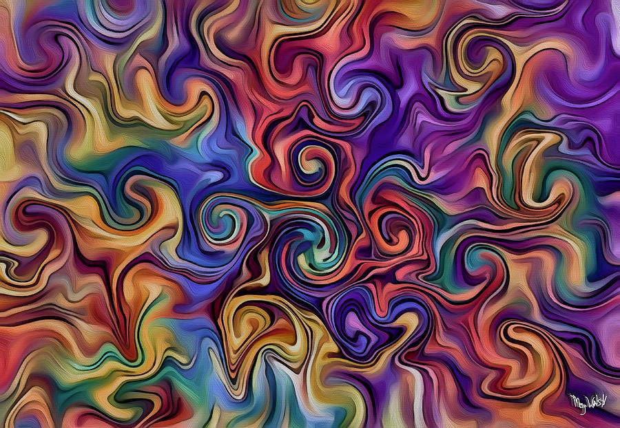 Curly cues 2 Digital Art by Megan Walsh - Pixels