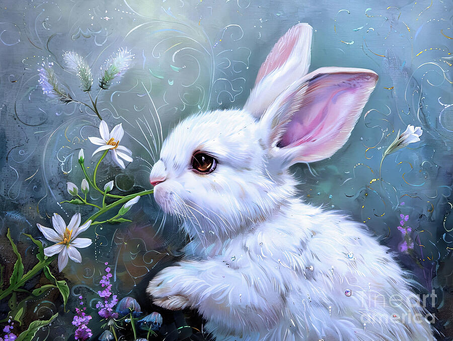 Cute Bunny  #1 Digital Art by Elaine Manley