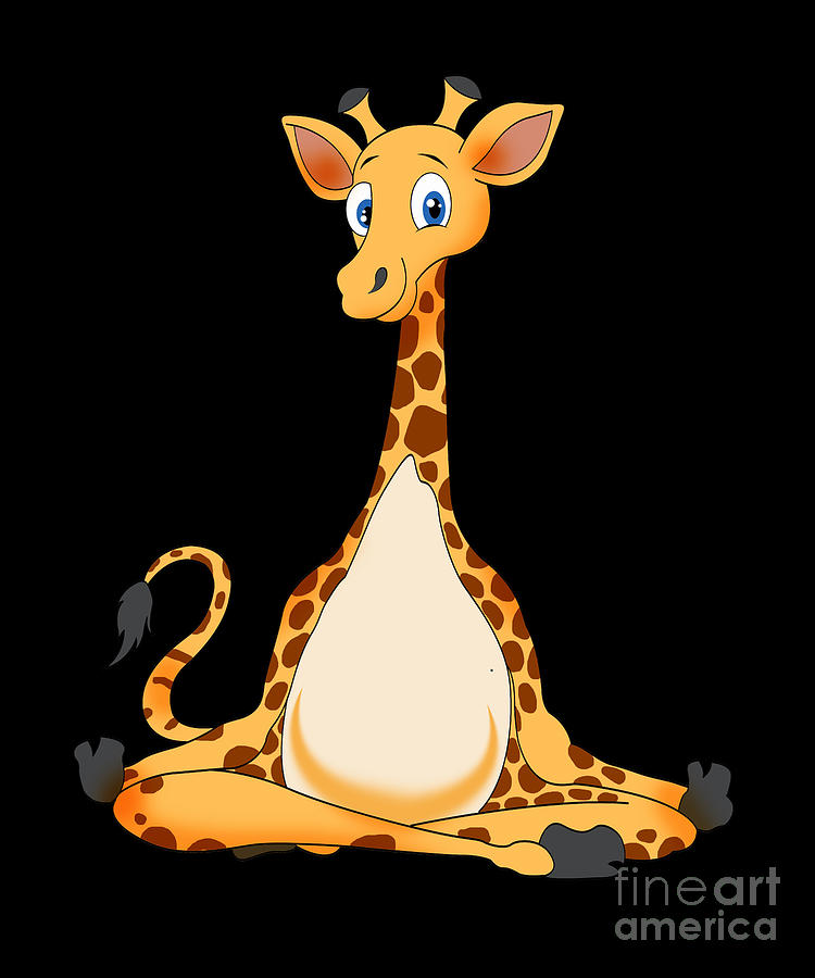 Cute Giraffe Yoga lover cartoon Gift Yoga Teacher Digital Art by Lukas ...