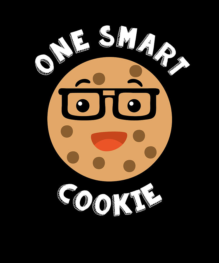 Cute Smart Cookie wearing glasses design Digital Art by Macana Fine