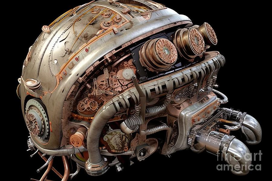 Cyberpunk Biomechanical Brain Digital Art By Benny Marty - Pixels