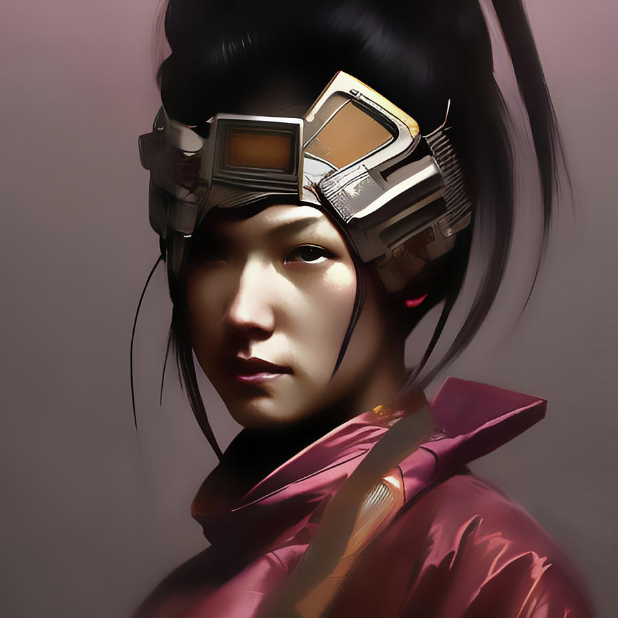 Cyberpunk Samurai Face Digital Art By Alessandro Della Torre Fine Art America 2487