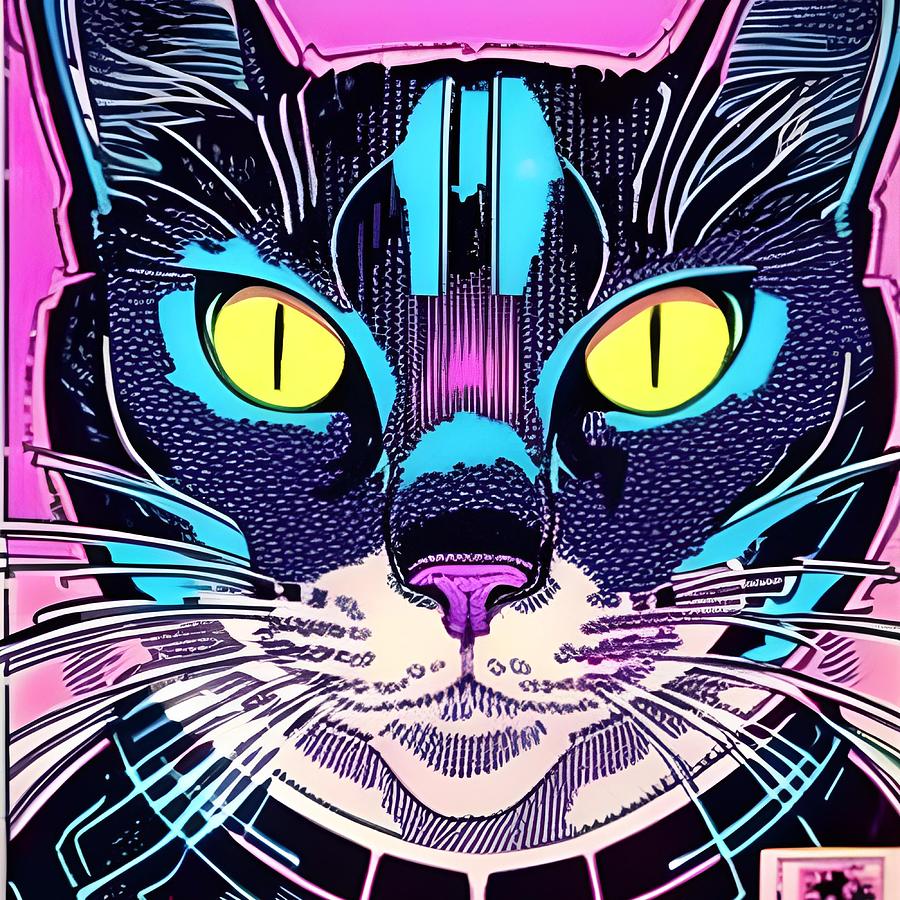 Cyborg Cat #1 Digital Art by Bob Pardue