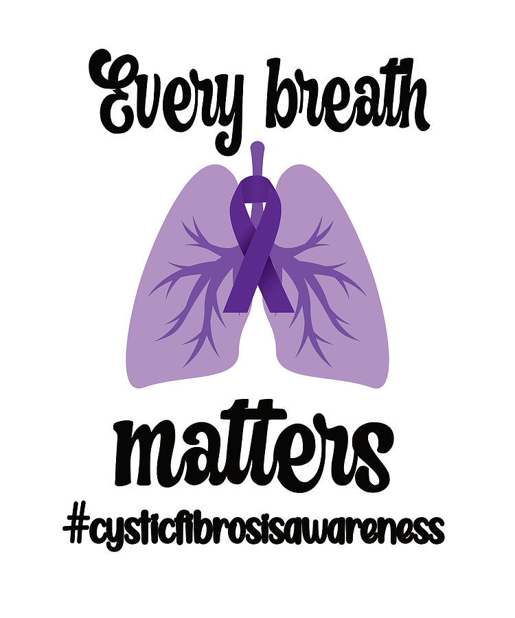 Cystic Fibrosis Awareness CF Warrior Purple Ribbon Digital Art by ...