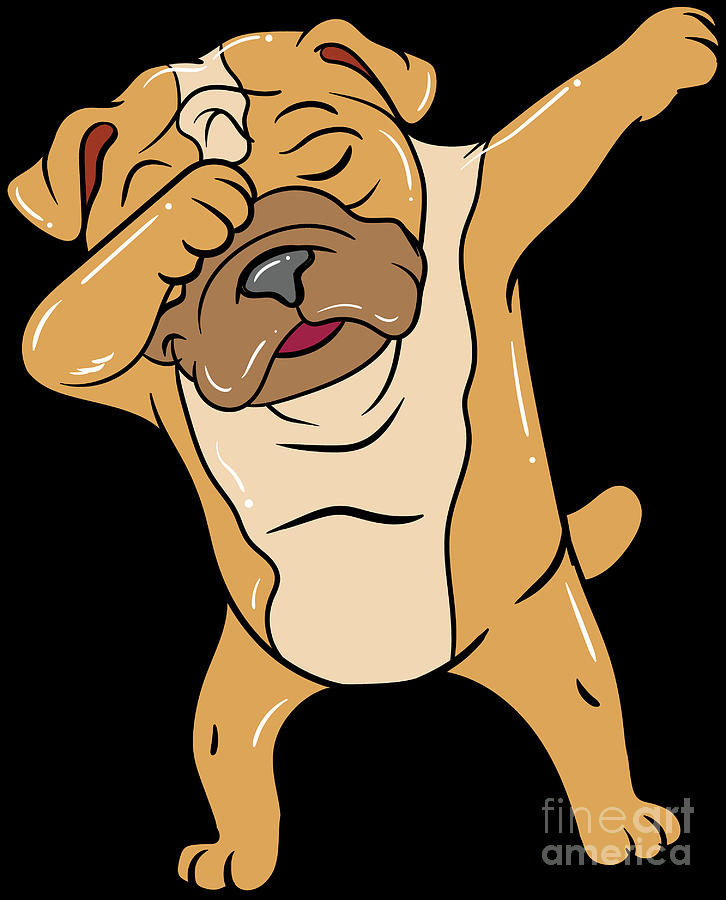 Dabbing English Bulldog Dab Dancing Dog Lover Gift Digital Art by ...