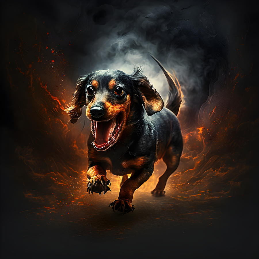 Dachshunds from Hell #1 by Betty Bentlay Digital Art by Ava Felsenstein ...