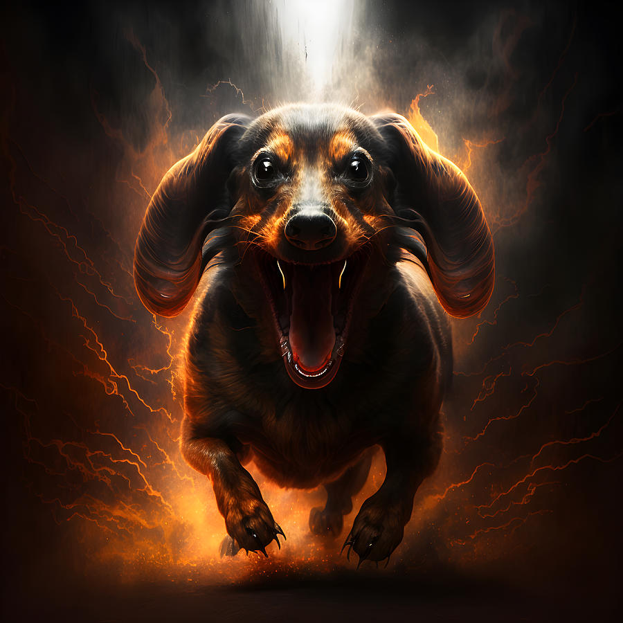 Dachshunds from Hell #2 by Betty Bentlay Digital Art by Ava Felsenstein ...