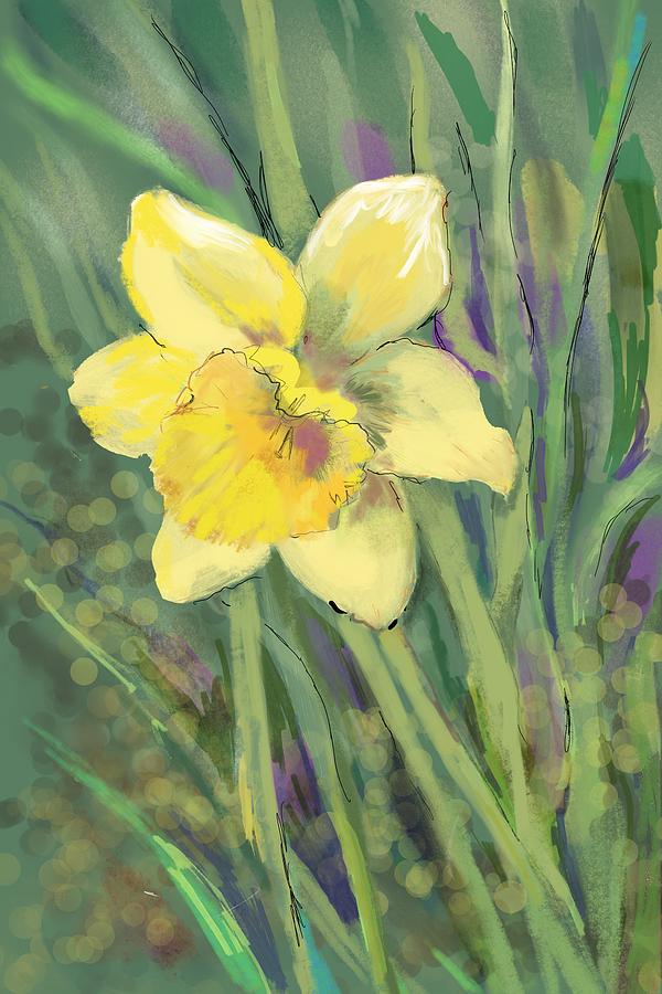 Daffodil #1 Digital Art by Elaine Pawski