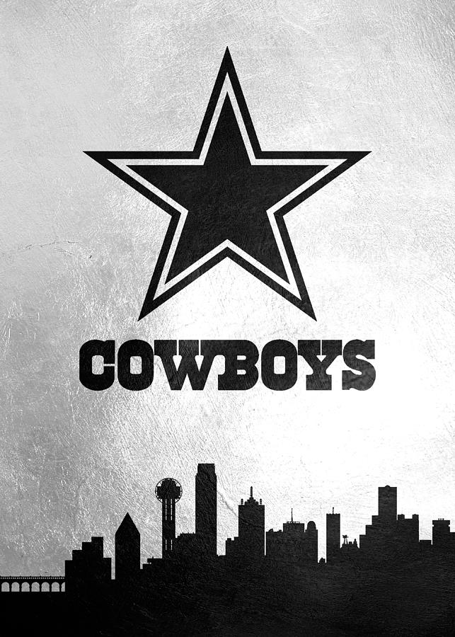 Dallas Cowboys Silver Skyline Digital Art by AB Concepts