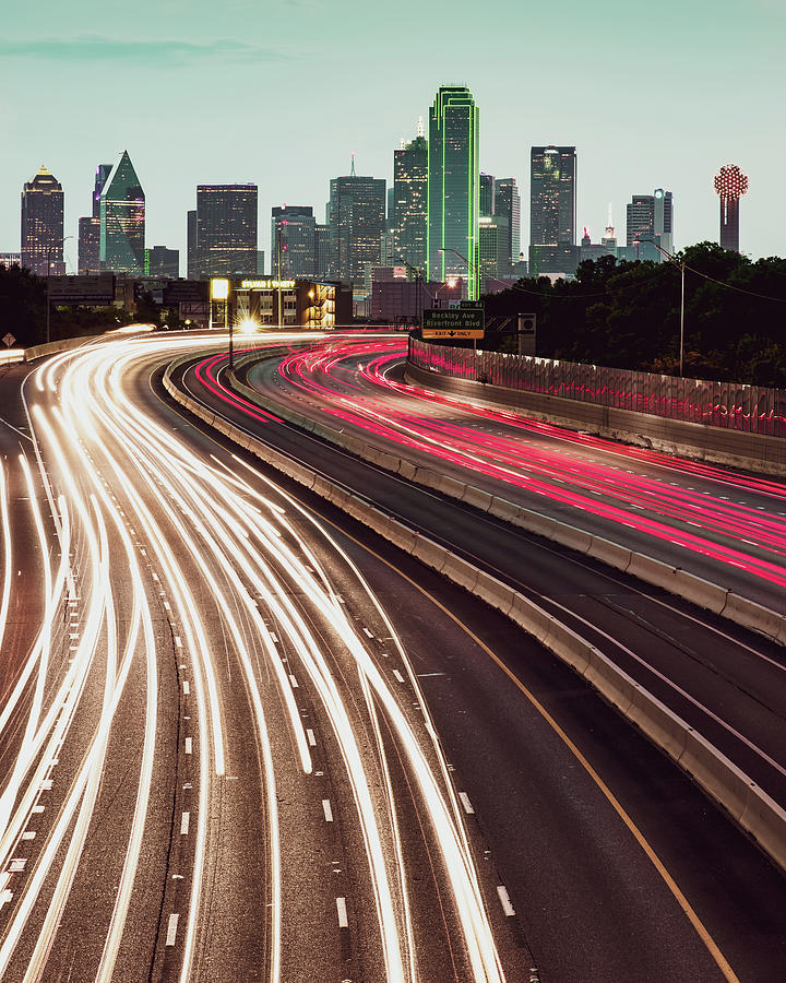 Dallas Skyline Photograph - Dallas Texas City Lights #1 by Gregory Ballos