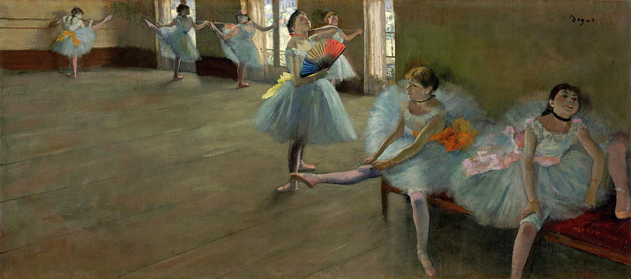 Dancers In The Classroom Painting by Edgar Degas