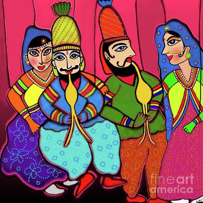 Dancing Puppets #1 Digital Art by Latha Gokuldas Panicker