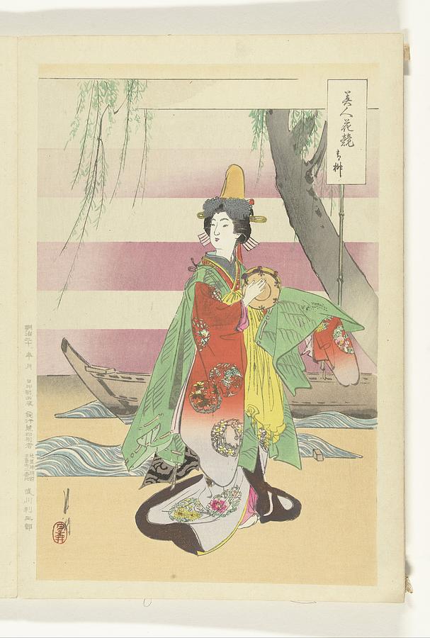 Dancing Woman By Boat, Ogata Gekko, 1887-1896 Painting