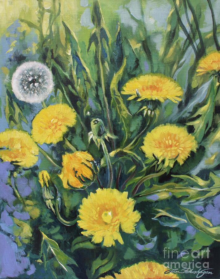 Dandelion Summer 2 Painting by Lin Petershagen