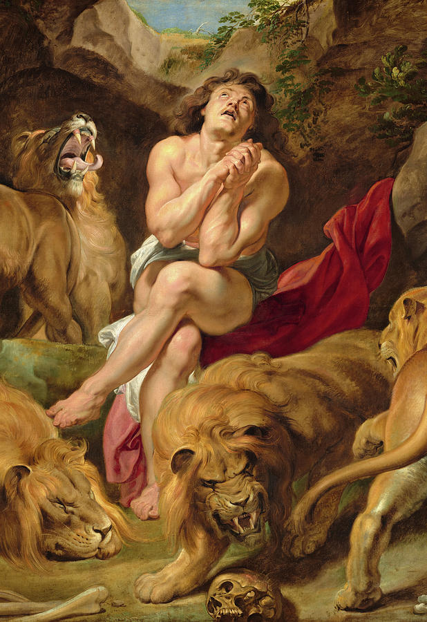 Peter Paul Rubens Painting - Daniel in the Lions Den #1 by Sir Peter Paul Rubens