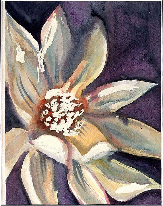 Dark flower #1 Painting by Janet Doggett