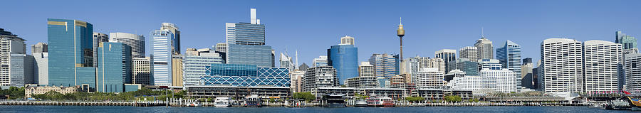 Darling Harbour City Skyline in Sydney Australia #1 Photograph by Deejpilot