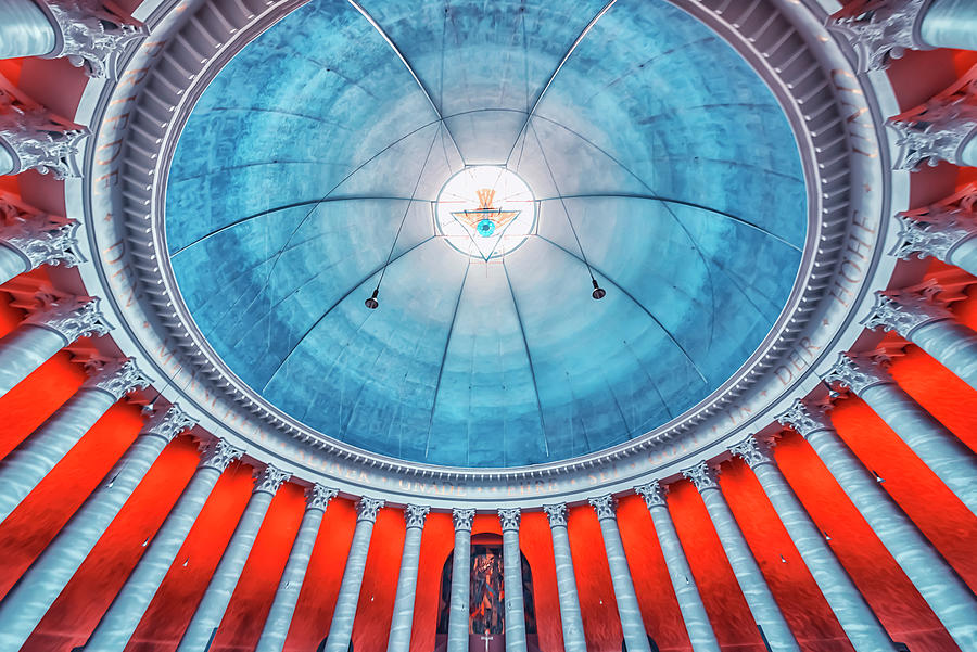 Architecture Photograph - Darmstadt Church Dome by Manjik Pictures