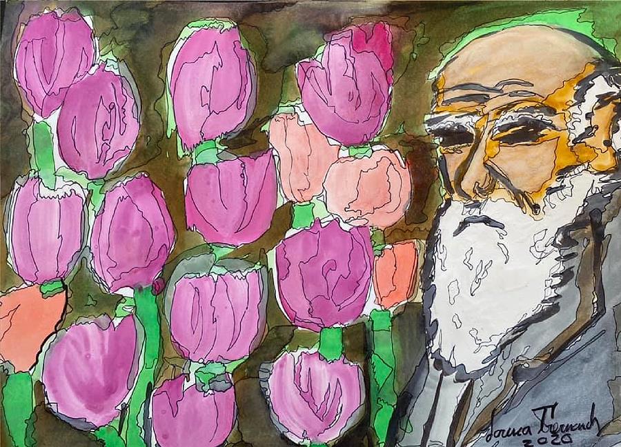 Darwin in the Dutch Garden Painting by Lorena Fernandez